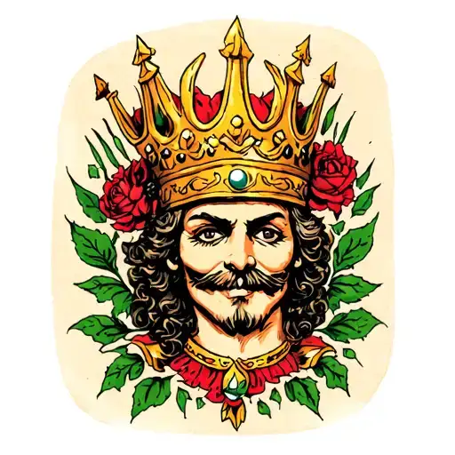 traditional king of fools tattoo design idea