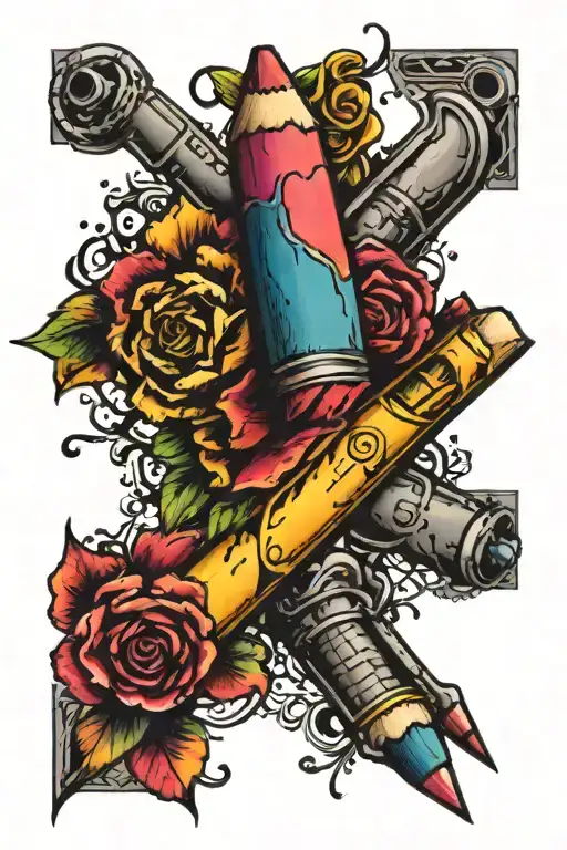 broken crayon crayons tattoo design idea