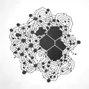 LSD molecule forming the shape tattoo design idea