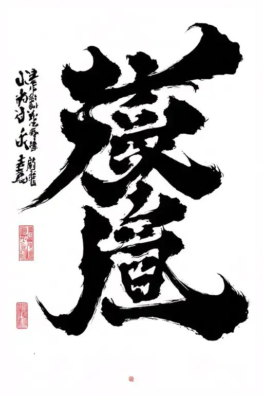 outcast written vertically in chinese writing tattoo design idea