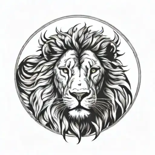 aslan but simple line art tattoo design idea