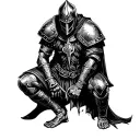 crusader kneeling tattoo design idea
