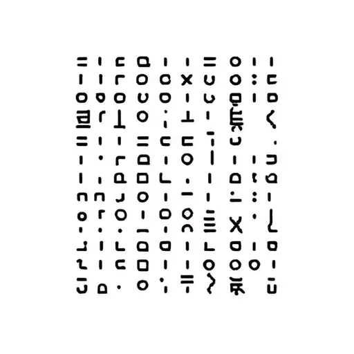 "ႱႠႵႠႰႧႥႤႪႭ" qr code formed with letters given below tattoo design idea