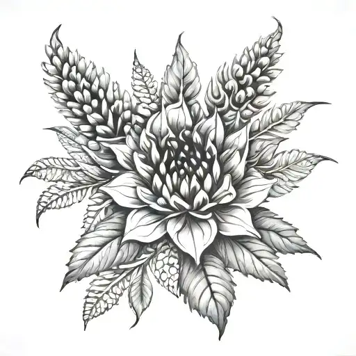 Celosia tattoo design idea