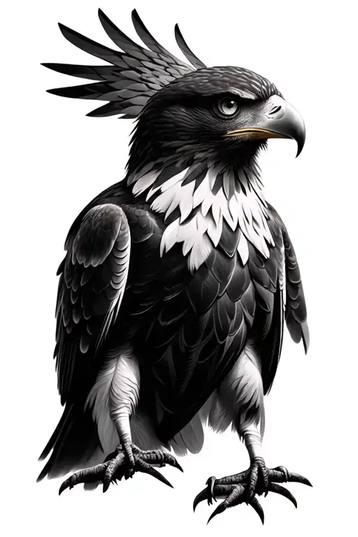 greek mtyhlogy eagle eyes looking tattoo design idea