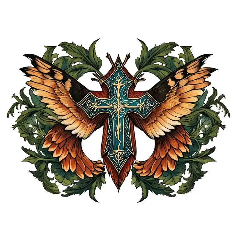 eastern torthodox cross  tattoo design idea