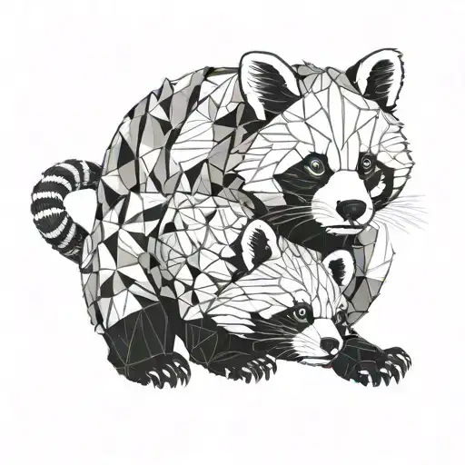 A red panda together with a hippo tattoo design idea