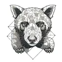 A red panda together with a hippo tattoo design idea