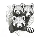 A red panda together with a hippo tattoo design idea