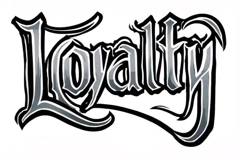 loyalty script font tattoo design idea
