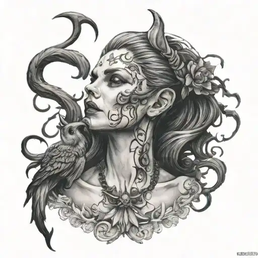 Lilith Diablo 4  tattoo design idea