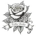 Bible verse rose intertwined tattoo design idea
