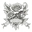 Bible verse rose intertwined tattoo design idea