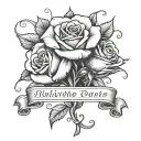 Bible verse rose intertwined tattoo design idea