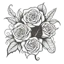Bible verse rose intertwined tattoo design idea