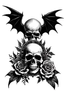 Skulls,reapers,roses,wings,feathers,bats,clocks,gears,armor,blackouts,zombies tattoo design idea