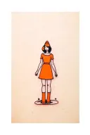 traffic cone girl tattoo design idea