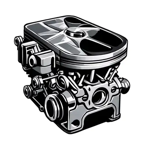 V8 engine piston tattoo design idea