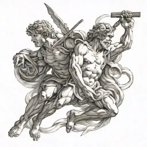 speration of light from darkness Michelangelo   tattoo design idea