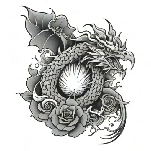 crane rose dragon ball z tattoo design idea