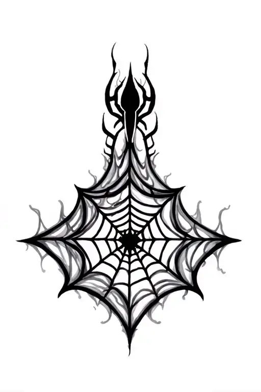 spiderweb Wicca tattoo design idea