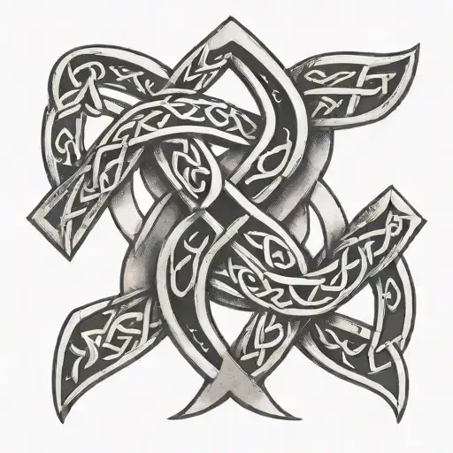 A Celtic Knot Ring - with the capital letters M and I incorporated into it tattoo design idea
