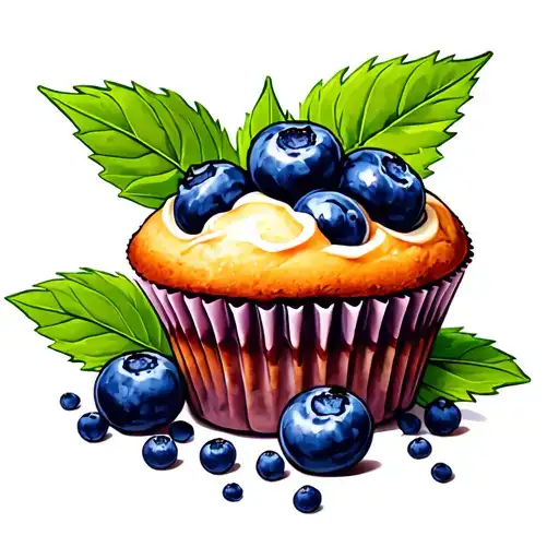 Strong Blueberry Muffin blueberries inside tattoo design idea