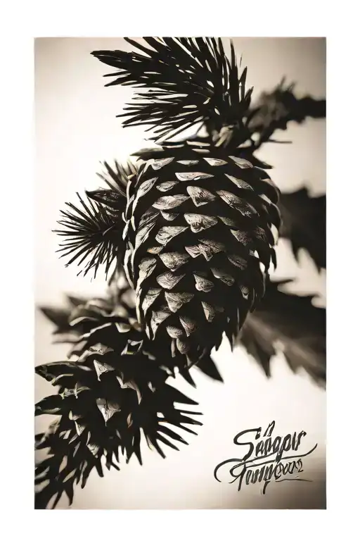 sugar pinecone Tahoe sunset tattoo design idea
