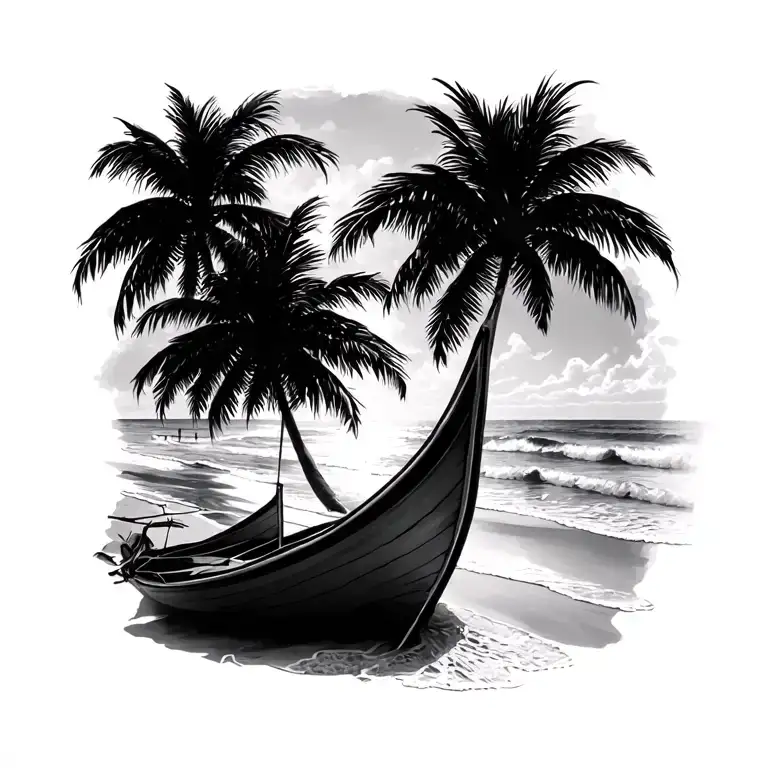 Beach tattoo design idea