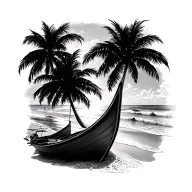 Beach tattoo design idea