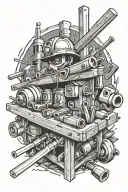carpentry and construction tattoo design idea