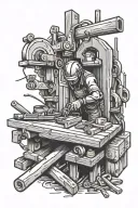 carpentry and construction tattoo design idea