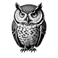 Owl sitting tattoo design idea