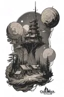 outer wilds game tattoo design idea