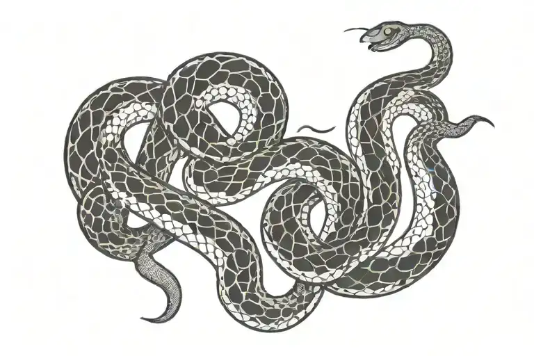 black and white aura snake tattoo for decal tattoo design idea