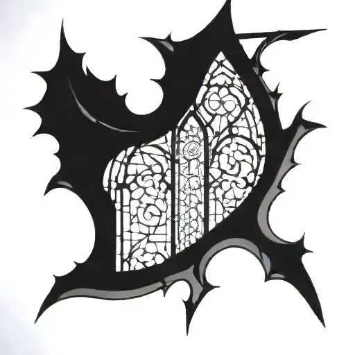 Gothic cathedral stained glass window tattoo design idea