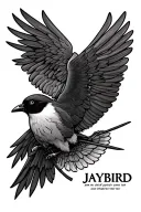 memorial tatto for son named jaybird with something for his father who was a crew chief piolt for the army incorperated  tattoo design idea