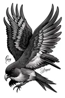 memorial tatto for son named jaybird with something for his father who was a crew chief piolt for the army incorperated  tattoo design idea