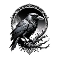 Odin’s  ravens tattoo design idea