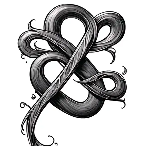 triple infinity names tattoo design idea
