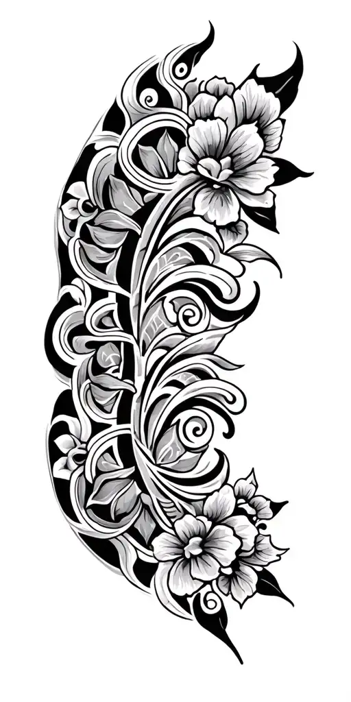 Hmong traditional patterns tattoo design idea