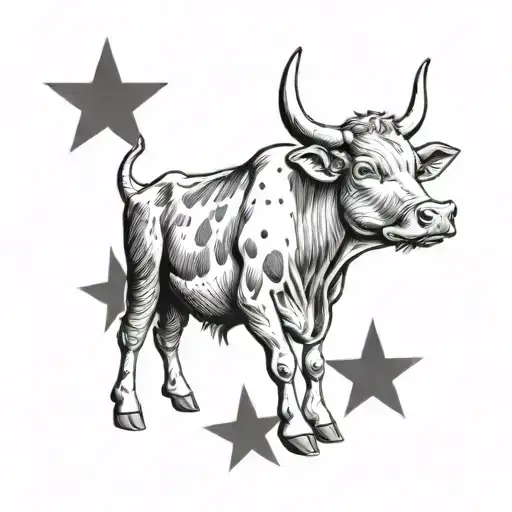 anus star cow tattoo design idea