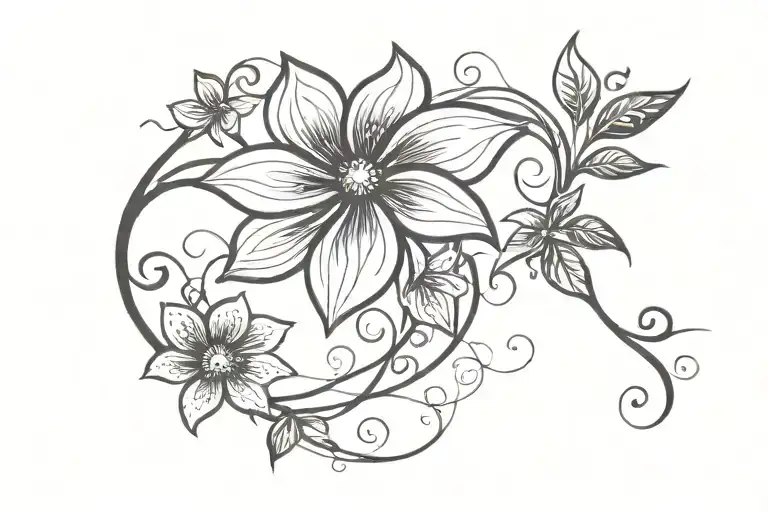 tangled flower tattoo tattoo design idea