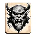 generate an image of a tattoo on skin of the magic the gathering card: orcish lumberjack tattoo design idea