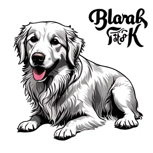 Tattooed Golden Retriever tattoo design idea