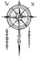 web of wyrd with vegvisir viking compass tattoo design idea