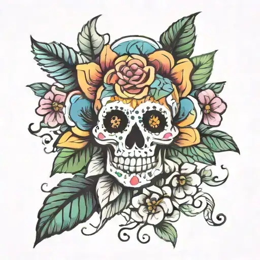 Mexican flowers symbolizing tattoo design idea