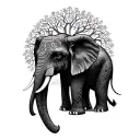 ankh elephant tree of life tattoo design idea