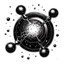 caffeine molecule as a star constellation tattoo design idea