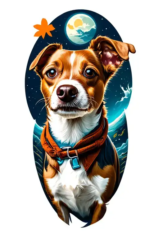 compas, Jack Russell, travel tattoo design idea